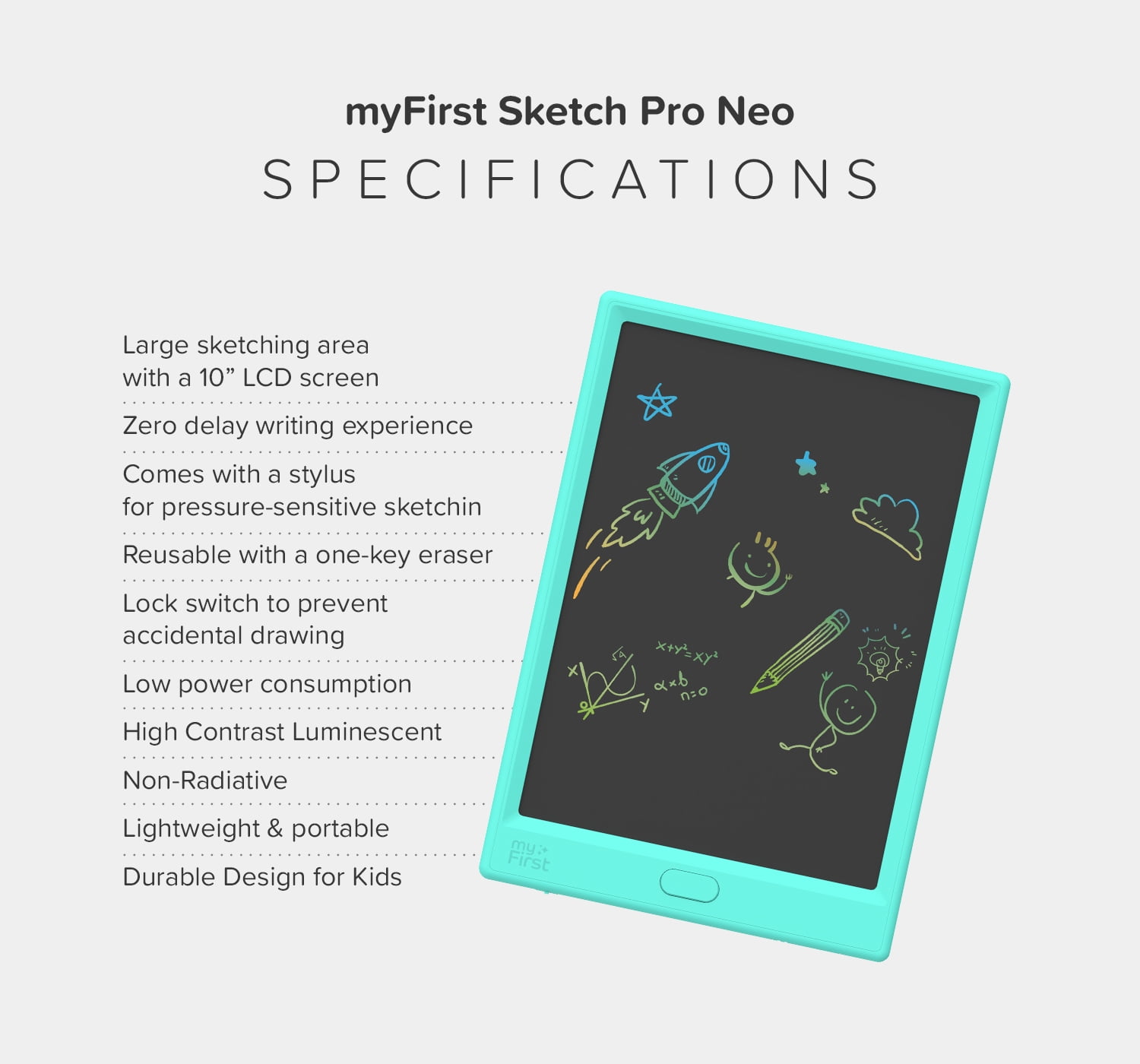 myFirst Sketch Pro Neo - LCD Writing Tablet, Doodle Board, Drawing Pad for Kids (Blue)