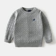 thumbnail image 2 of WEIYLL Fall Sweaters Boys Knit Warm Crewneck Embroidered Pullover Soft Yarn Casual for Toddler Grey Fall Tops, Tees & Blouses (5-6 Years), 2 of 3