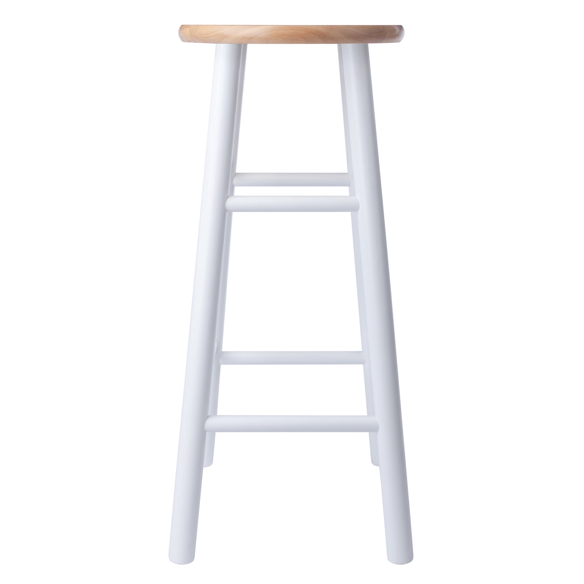 Winsome Wood Huxton 2-Piece Bar Stools, Natural & White Finish