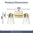 thumbnail image 5 of Prominence Home Fairendale 2-Light Soft Gold Bathroom Vanity Light with Clear Glass Shade, 5 of 7