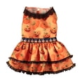 thumbnail image 3 of Halloween Pet Dress for Cats & Dogs with Pumpkin Lace Design, Soft Stretchy & Easy-On Outfit, Perfect for Photography Memory, 9.8in Back by MPOISVA, 3 of 9