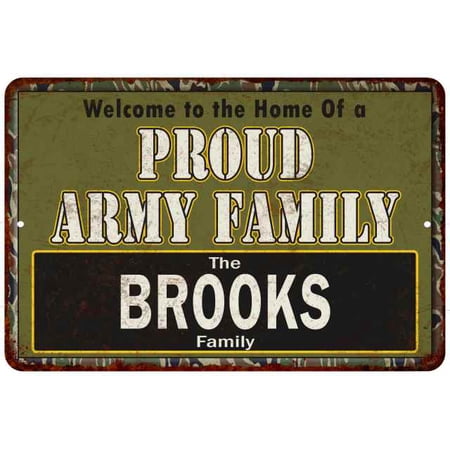 UPC 786359181859 product image for Brooks Proud Army Family Personalized Gift 8x12 Metal Sign 108120023077 | upcitemdb.com