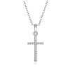 thumbnail image 3 of Collier Croix Plaqué Or Argent pour Hommes et Femmes Pendentif Croix Cristal Zircon Chaîne de Collier, 3 of 3