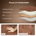 thumbnail image 2 of Vabches Bedroom Bench, End of Bed Bench with Storage,Faux Leather Window Bench with Rolled Arms,Brown, 2 of 10