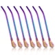 thumbnail image 1 of Pajitas reutilizables de acero inoxidable con cuchara filtrante, juego de pajitas de 7 piezas, 18 cm de largo, color ilusorio, 18*2,1 cm, 1 of 6