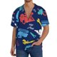 thumbnail image 1 of Fotbe Colorful Excavator Camisa Estampada de Manga Corta para Hombre, Casual de Verano, Estilo Playero, Sin Arrugas-Large, 1 of 5