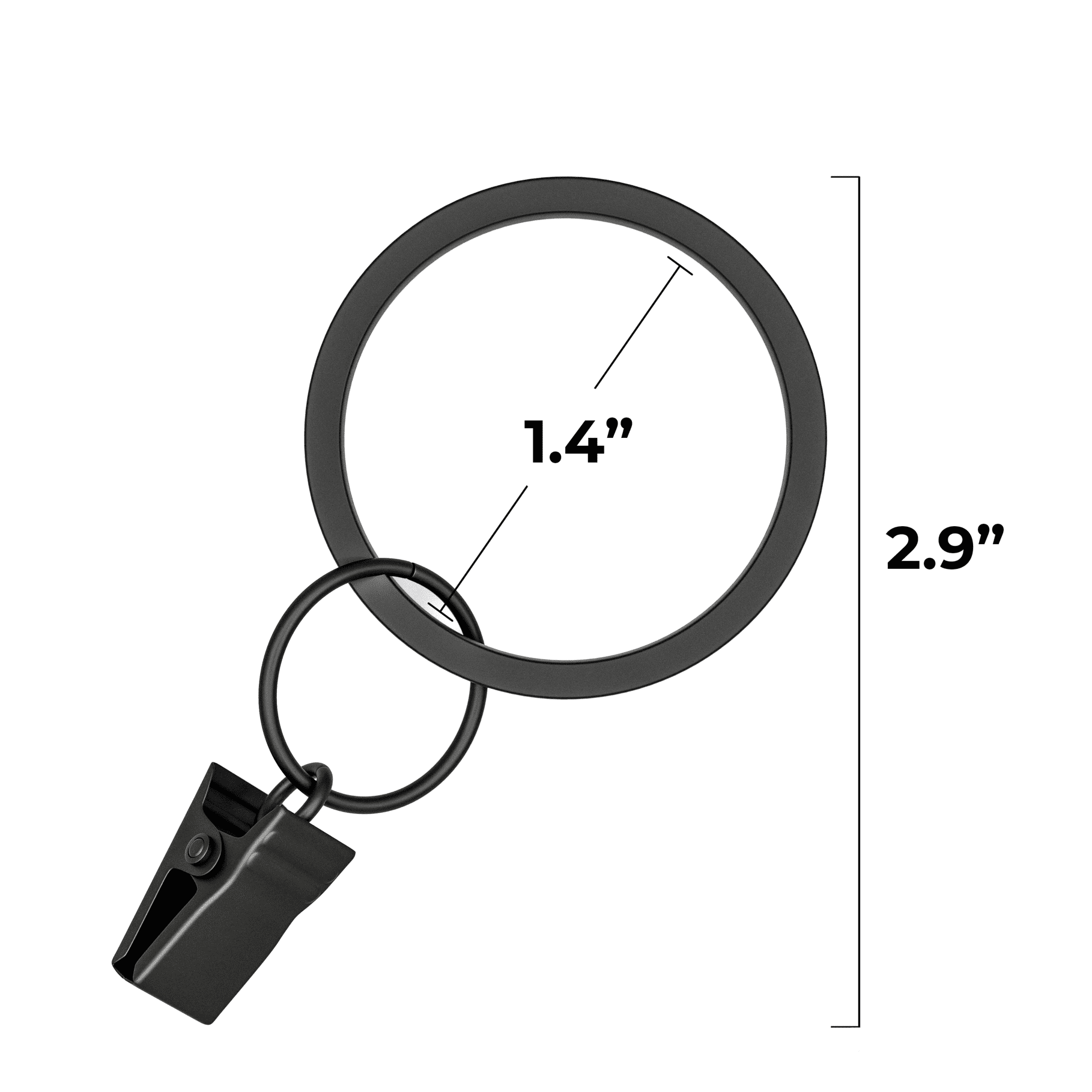 Better Homes & Gardens Matte Black Curtain Clip Rings (7 Pack)