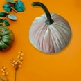 thumbnail image 5 of Velvet Pumpkins Fall Harvest Fabric Foam Pumpkin Set Thanksgiving Halloween Decor for Table Centerpiece Wedding Farmhouse Home Autumn Decorations, 5 of 6