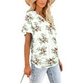 thumbnail image 3 of Anbech Womens Sexy V Neck Shirt Dolman Short Sleeve Tops with Side Shirring Loose Fit Tshirts, 3 of 5