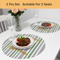 thumbnail image 5 of Sage Green Grey Striped Round 15 Inch Placemats Set of 2, Horizontal Lines Simple Minimalist HeatResistant Non Slip Place Mats for Dining Table, Wipeable Braided Kitchen Table Mats for Housewarming, 5 of 9
