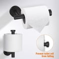 thumbnail image 3 of 5-piece matte black bathroom hardware set 304 stainless steel round wall-mounted - including 24-inch towel bar, toilet paper holder, 3 robe towel hooks, bathroom accessory set, 3 of 4