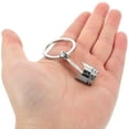 thumbnail image 6 of WHAMVOX 2pcs Silver Piston Keychain Metal Auto Part Engine Key Chain Solid Connecting Rod Piston Key Useful and Stylish Car Accessories, 6 of 7
