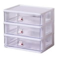 thumbnail image 2 of Desk Organizer with Drawer Desk Storage Boxes Container Makeup Holder Jewelry Cabinet Office Tabletop Organization Tidy for Countertop Drawers White, 2 of 9