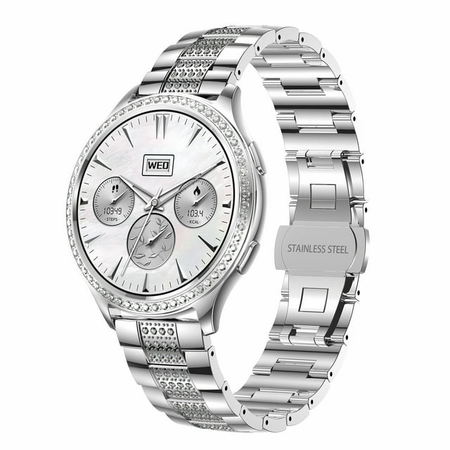 Wzzjkit Montre Intelligente de Sport Mode pour Femmes Montre Ronde Haute en Tempérament