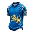 thumbnail image 3 of 2026 Soccer Cup Jersey for Men, Polo Collar Short Sleeve England Cross & Lion Crest Graphic Top - Breathable Fan Shirt for Match Day & Casual Wear Blue L, 3 of 4