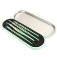 thumbnail image 1 of Eyelash Tweezers Set, Ergonomic Eyelash Applicator Tweezers Tight Bite Multifunctional 4pcs Smoothly with Stainless Steel Packing Box for Travel for Dormitory Pink,Green,Violet, 1 of 7