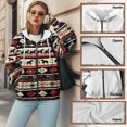 thumbnail image 6 of FOR U DESIGNS Aztec Southwest Zip Up Hooded Jacket Women Oversized Cardigan Hoodies Size XS Hooded Sweatshirt Women with Front Zipper Lightweight Long Sleeve Activewear, 6 of 7