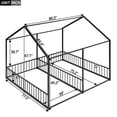 thumbnail image 3 of Noble House Twin Shared Metal House Bed, 2-in-1 Side-by-Side Platform Frame, Space Saving Design for Twins, Black, 3 of 7