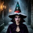 thumbnail image 4 of Fllostpr Halloween 14x15" Adult Prom Dress Up Witch Hat, Light Comfortable Decor for Party Masquerade Stage Performance, 4 of 7