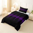 thumbnail image 2 of Homewish Purple Neon Stripes Twin Comforter Sets,Abstract Geometric Bedding Set,Black Reversible,2 Pieces,1 Comforter and 1 Pillowcase, 2 of 7