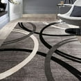 thumbnail image 2 of Rugshop Tapis Moderne à Cercles Ondulés Design 7` 10 Pouces x 10`2 Pouces Gris, 2 of 4