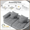 thumbnail image 3 of Modern Oversized 4-PC Sparkling Chenille Sectional Sofa with 2 Chaises - Grey, No Assembly, Ideal for Living Rooms, 3 of 25