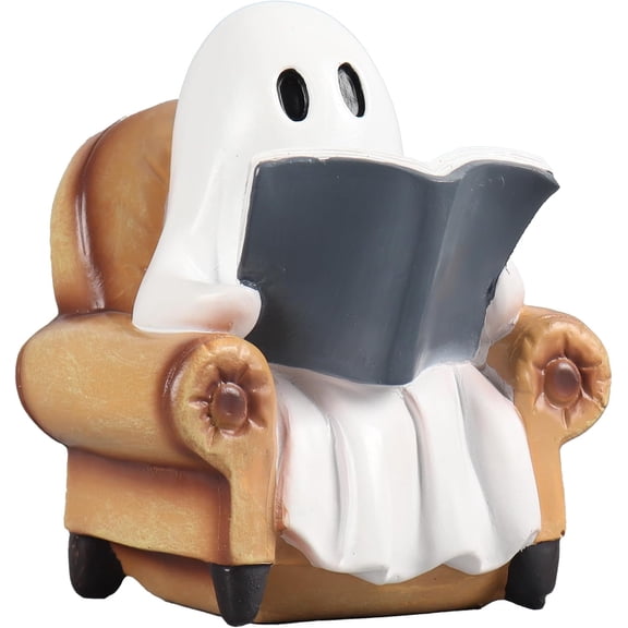 Ghost Reading Book Figurines Ghosts Halloween Decor Cute Ghost Decor Halloween Decorations Indoor Book Lover Gifts