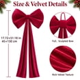 thumbnail image 4 of Ayieyill Burgundy Velvet Christmas Tree Topper Bow, 51 Inch Large Bow for Christmas Tree Decorations, 4 of 7