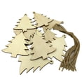 thumbnail image 6 of 10pcs Christmas Unfinished Wood Christmas Tree Shape Cutouts Hanging Ornaments Blank Wood with Twine Wood Discs for DIY Crafts Gift Tags Christmas Xmas Tree Decoration, 6 of 6