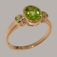 thumbnail image 2 of LBG British Made 9k Rose Gold Natural Peridot Womens Anniversary Ring - 33 size options - Size 7.75, 2 of 6