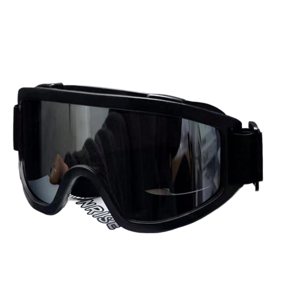 Outdoor Sports Ski Goggles, Windproof Anti-Glare, Black Frame/Silver Lens, Unisex, 1 Pack