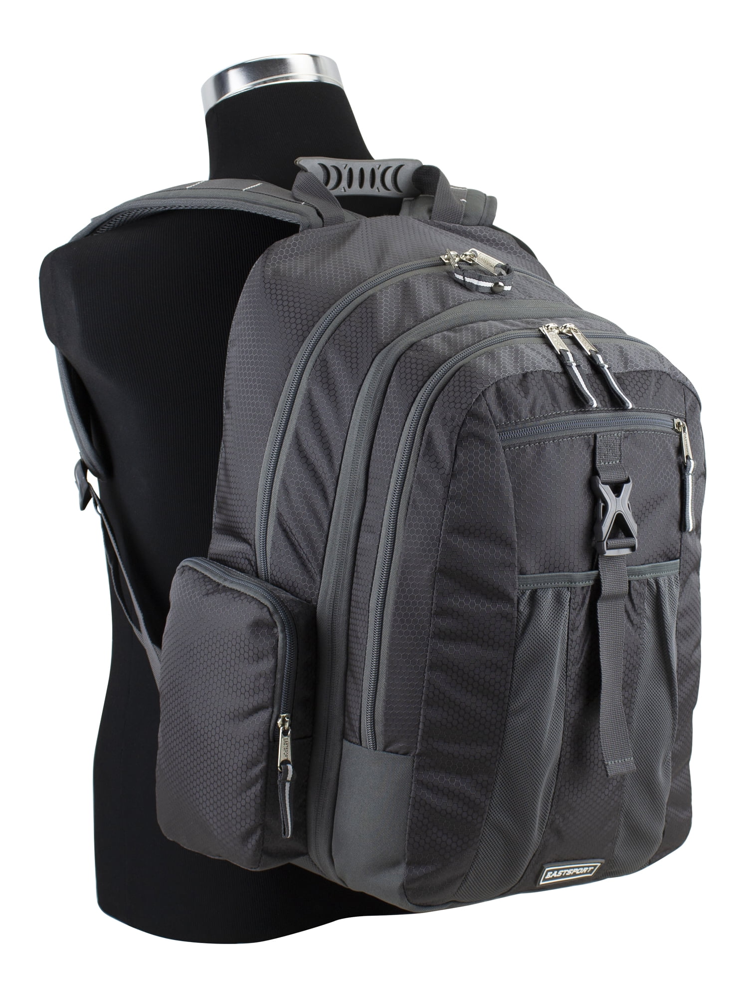 Eastsport Unisex 19" Premier Expandable Recycled Backpack, Charcoal