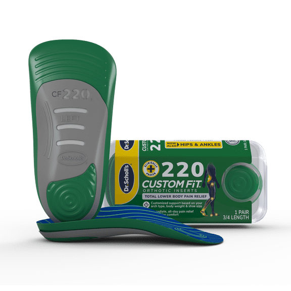 Dr. Scholl’s® Custom Fit® Foot Orthotics 3/4 Length Inserts, CF 220, All-Day Pain Relief for Feet