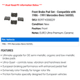 thumbnail image 2 of Front Brake Pad Set - Compatible with 1986 - 1991 Mercedes-Benz 560SEL 1987 1988 1989 1990, 2 of 2