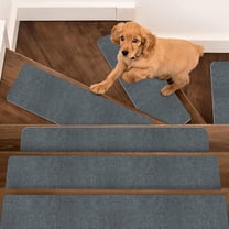 Stair Treads Non-Slip 15 Pack 8"x30" - Carpet Stair Runner for Indoor Wooden Steps with TPE Backing & Anti-Skid Surface, Grey