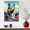 thumbnail image 3 of Norwegian Elkhound Dog Canvas Wall Art for Living Room, Funny Bathroom Wall Decor, Colorful Animal Painting Gift for Kid Teen Men, 3 of 4