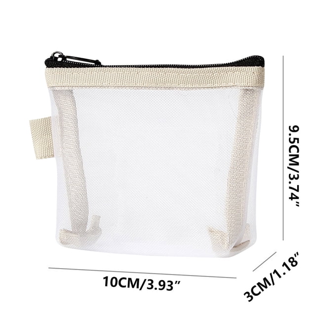Birdeem Cosmetic Mesh Storage Bag Portable Travel Compact Lipstick Storage Bag Key Card Zipper Bag