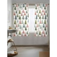 thumbnail image 3 of Christmas Trees Curtains 63 Inch Length, Sheer Curtains for Bedroom Living Room Window Winter Xmas Watercolor Pine Plants Rod Pocket Voile Drapes Kitchen Curtains Small Half Window 42"x63" 2 Panels, 3 of 7
