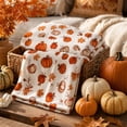 thumbnail image 4 of Tepsmf Fall Fleece Throw Blanket, Autumn Pumpkin Spice and Everything Nice with Harvest Pumpkins Leaves and Wheat, Soft Blanket for Couch,Cozy,Warm,Lightweight,39 x 59 Inch, 4 of 7