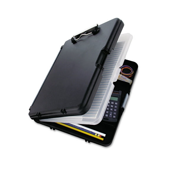 Saunders Workmate II Storage Clipboard, 1/2" Capacity, Holds 8-1/2" W x 12" H, Black/Charcoal