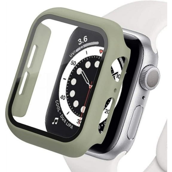 Compatible for Apple Watch Series 9 8 7 6 5 SE 4 3 Case 38mm 40mm 41mm 42mm 44mm 45mm with Built-in Tempered Glass Screen Protector, Ultra Thin Matte Hard PC Protective Cover for iWatch 9 8 7 6 5 4 3
