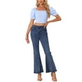 thumbnail image 2 of INSPIRE CHIC Smocked Crop Top for Women's Bubble Sleeve Peasant Gingham Plaid Tops XS Light Blue, 2 of 6