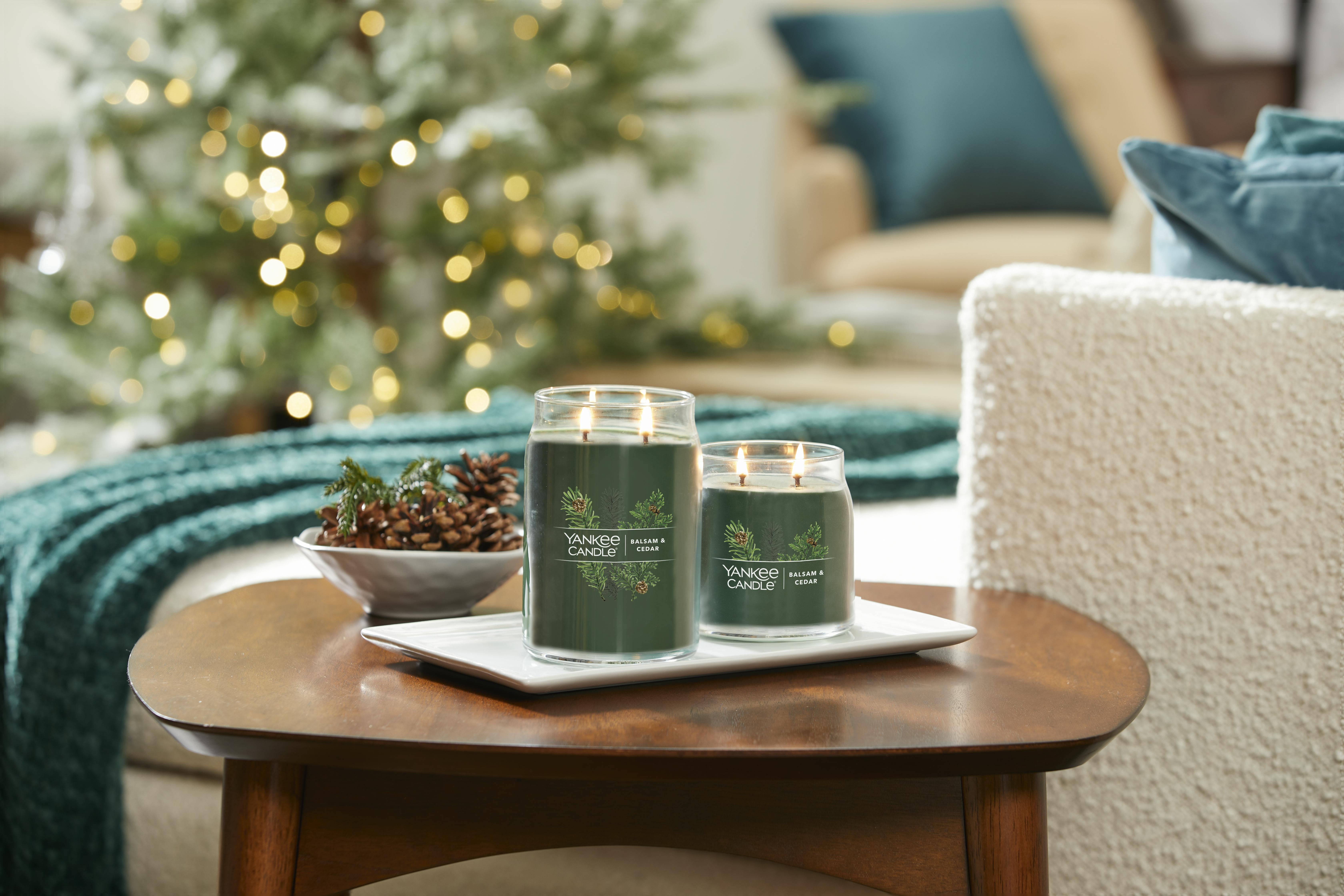 Yankee Candle Signature Large 2-Wick Candle, Balsam & Cedar, 20 oz