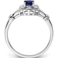 thumbnail image 2 of Sterling Silver Rhodium-Plated Created Sapphire & Diam. Ring (Size 7) Made In India qbr22sep-7, 2 of 5