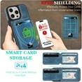 thumbnail image 6 of Allytechgroup 2 In 1 Wallet Case for Apple iPhone 16, Detachable Magnetic Back Cover Cards Holder with ID Window Stand RFID Blocking Shockproof Retro PU Leather Phone Case,Blue, 6 of 11