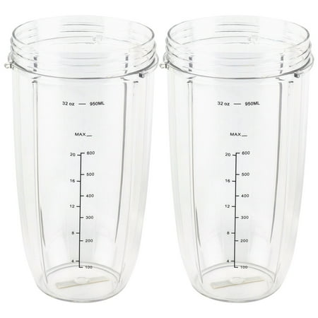 Undecorated Tall Cup - 2 Pack 32 oz Tall Colossal Cup Oversized Huge Mug Compatible with NutriBullet 600W 900W Blenders NB-101B NB-101S NB-201