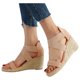 thumbnail image 5 of Zapatos de mujer Color Cinturón suave Tejido de leopardo Tacón inclinado Moda Cremallera Sandalias Wmkox8yii  sa1585, 5 of 9