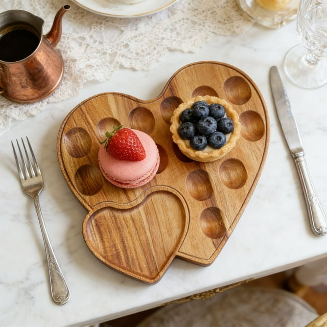 Wooden Serving Board And Egg Tray With Handle Reusable Platter For Cheese Craftsmanship Purpose Kitchen Organizer