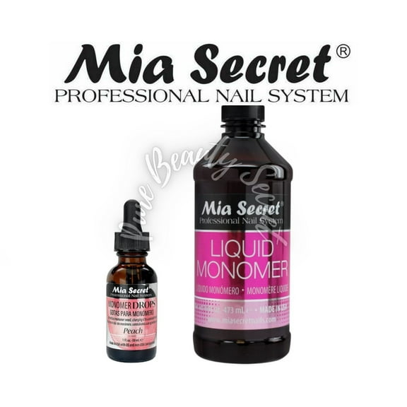 Mia Secret PEACH SCENT Monomer Drop 1 oz 16 oz Monomer
