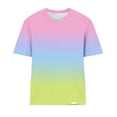 thumbnail image 5 of Ichuanyi Womens Summer Tops Trendy Gradient Color Print Short Sleeve Tshirts Shirts Crew Neck T Shirts Fashion, 5 of 7
